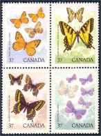 Canada Papillons Butterflies Schmetterlinge Farfalas Mariposas Se-tenant Blk/4 MNH ** Neuf SC (C12-11aa) - Papillons