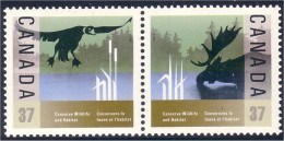 Canada Canard Duck Moose Elan Orignal Se-tenant MNH ** Neuf SC (C12-05aa) - Unused Stamps