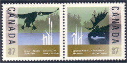 Canada Canard Duck Moose Elan Orignal Se-tenant MNH ** Neuf SC (C12-05aa) - Nuevos