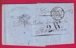 PARIS D * D 1859 POUR BARCELONE ESPAGNE TAXE ESPAGNE 2 REALS LETTRE - 1849-1876: Periodo Clásico
