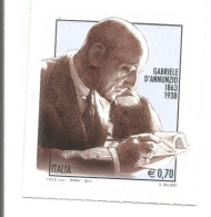 (REPUBBLICA ITALIANA) 2013, GABRIELE D'ANNUNZIO - Francobollo Nuovo MNH - 2011-20:  Nuevos