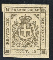 1859 - Governo Provvisorio 15 C. Grigio Nuovo Con Gomma Integra Piena (2 Immagini) - Modène