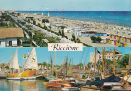 U6098 Riccione (Rimini) - Panorama Vedute Multipla - Barche Boats Bateaux / Viaggiata 1969 - Andere & Zonder Classificatie