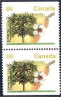 Canada Poire Bartlett Pear Perf 13.1 Se-tenant Pair MNH ** Neuf SC (C13-72icspa) - Nuovi