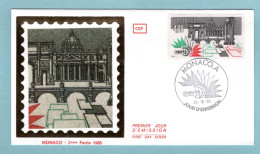 FDC Monaco  1985 - "Italia'85". Exposition Philatélique Mondiale, à Rome - YT 1491 - FDC