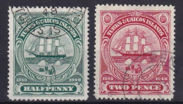 TURKS & CAICOS ISLANDS 1900-04 - Canceled - Sc# 1, 2 - Turks & Caicos