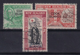 COOK ISLANDS 1946 - Canceled - Sc# 127, 129, 130 - Cookinseln