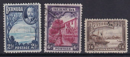 BERMUDA 1936 - Canceled - Sc# 110, 112, 114 - Bermudas