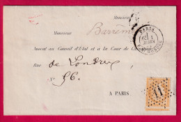 N°59 PARIS ETOILE 11 R ST HONORE POUR PARIS LETTRE - 1849-1876: Periodo Clásico