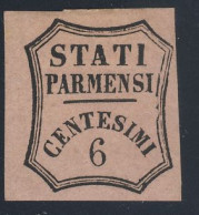 1857 - Segnatasse Per Giornali  - 6 C. Rosa Chiaro Non Emesso Con Varietà Scudo E Leggero Decalco  - Mlh (2 Immagini) - Parma