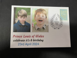 25-4-2024 (3 Z 2) Prince Louis Of Wales Celebrate It's 6th Birthday (23rd April 2024) With Special Fabric Heart Stamp - Familles Royales