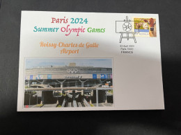 25-4-2024 (3 Z 2) Paris Olympic Games 2024 - Olympic Rings Are Installed At Roissy Charles De Gaulle Airport Terminal 1 - Verano 2024 : París