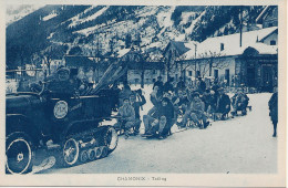 74 - CHAMONIX - Sports D'hiver - Tailing - Lugeurs Attelés à Une Auto-chenille - CP Monnier , N° 159 - Chamonix-Mont-Blanc