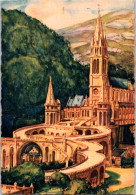 25-4-2024 (3 Z 3) OLD - Colorised - Not Posted - Basilique De Lourdes - Iglesias Y Catedrales