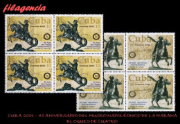 CUBA. BLOQUES DE CUATRO. 2001-23 40 ANIVERSARIO DEL MUSEO NAPOLEÓNICO. BATALLAS DE NAPOLEÓN BONAPARTE - Unused Stamps