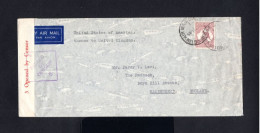 15085-AUSTRALIA-.AIRMAIL CENSOR COVER MELBOURNE To MAIDENHEAD (england).1943.WWII.Brief.ENVELOPPE AERIEN AUSTRALIE - Storia Postale