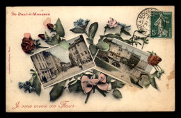 54 - PONT-A-MOUSSON - JE VOUS ENVOIE CES FLEURS - VUES ET FLEURS - CARTE COLORISEE - Pont A Mousson