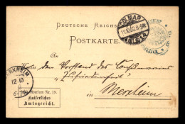 68 - COLMAR - CARTE DE SERVICE-  KAISERLICHES AMTSGERICHT - Colmar