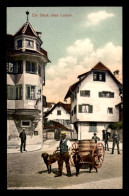 SUISSE - LUCERNE - VOITURE A CHIENS - CARTE COLORISEE - Autres & Non Classés