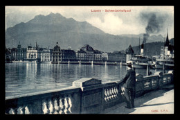 SUISSE - LUCERNE - SCHWEIZERHOFQUAI - PUBLICITE AU VERSO, MACHINES A COUDRE HELVETIA - Autres & Non Classés