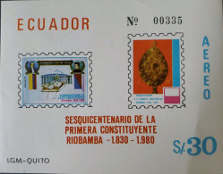 OH) 1980 ECUADOR, J- J- OLMEDA FATHER DE VELASCO, ECUADOR Y RIOBAMBA, MONSTRANCE,  SOUVENIR MNH - Ecuador