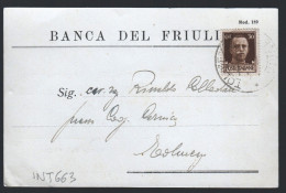 CARTOLINA COMMERCIALE - 1942 - BANCA DEL FRIULI - AGENZIA DI TOLMEZZO (INT663) - Mercanti