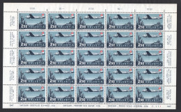 Feuille Complète ** 1947 Swissair Premier Vol Suisse-USA FO 42 - Nuevos