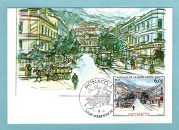 Carte Maximum Monaco 1985 - Monte-Carlo Et Monaco à La Belle époque - Avenue De La Gare - YT 1493 - Cartoline Maximum