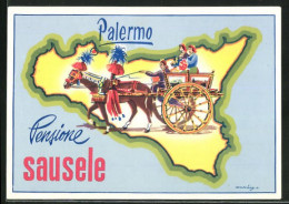 Kofferaufkleber Palermo, Pensione Sausele  - Ohne Zuordnung
