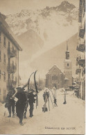 74 - CHAMONIX EN HIVER - Chasseurs Alpins Avec Skis - éd. WILLMANN - Chamonix-Mont-Blanc