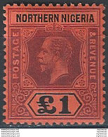 1912 Northern Nigeria Giorgio V 1£ MNH SG N. 52 - Otros & Sin Clasificación