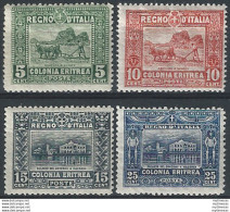 1910-14 Eritrea Soggetti Africani Mc MNH Sassone N. 34/37 - Sonstige & Ohne Zuordnung