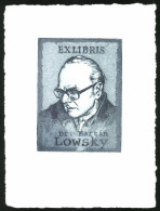 Exlibris Dr. Martin Lowsky, Selbstportrait Mit Brille  - Bookplates