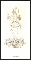 Exlibris M. E. Philipp, Theaterschauspieler Posiert Wie Eine Zierliche Frau  - Exlibris