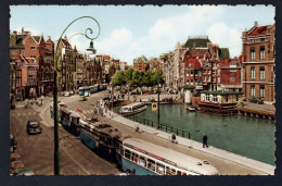 Amsterdam. Rokin. Canal Du Centre Et Artère Principale Qui Relie Le Dam à La Muntplein. Métro, Tram, Voitures, Bateaux. - Amsterdam