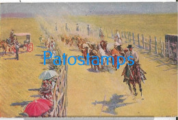 227663 SPAIN ESPAÑA ART ARTE SIGNED M. BERTUCHI COSTUMES EL ENCIERRO POSTAL POSTCARD - Autres & Non Classés