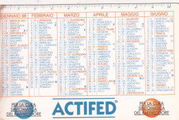 Calendarietto - ACTIFED - Anno 1999 - Small : 1991-00