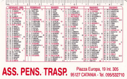 Calendarietto - Ass.pens.trasp. - Catania - Anno 1999 - Formato Piccolo : 1991-00