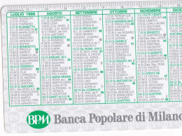 Calendarietto - Banca Popolare Di Milano - Anno 1999 - Small : 1991-00