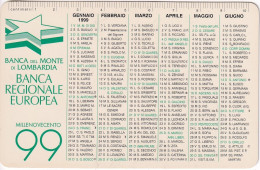 Calendarietto - Banca Regionale Europea - Anno 1999 - Petit Format : 1991-00