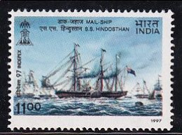 Mail Ship, 'S S Hindostan' India MNH 1997 INDEPEX 97 Exhibition, Transport, Flag, Philately - Nuevos