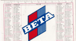 Calendarietto - BETA - Anno 1999 - Kleinformat : 1991-00