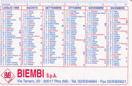 Calendarietto - BIEMBI - Rho - Milano - Anno 1999 - Small : 1991-00