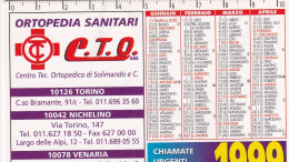 Calendarietto - C.T.O. - Ortepedia Sanitari - Anno 1999 - Tamaño Pequeño : 1991-00