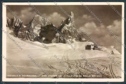 Trento Passo Rolle Nevicata Sci Foto Cartolina ZB0916 - Trento