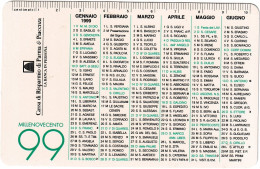 Calendarietto - Cassa Di Risparmio Di Parma E Piacenza - Anno 1999 - Small : 1991-00