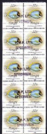 Tonga 1990 32s Fish Booklet Pane With 5 Pairs Hand Stamped Specimen + Imperf Sides & Bottom Of Pane - Read Description - Tonga (1970-...)