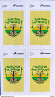 SI 14 Brazil Institutional Stamp Treaty Of Petropolis Bolivia Acre Coat Of Arms Flag 2023 Block Of 4 - Personalized Stamps