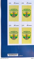 SI 14 Brazil Institutional Stamp Treaty Of Petropolis Bolivia Acre Coat Of Arms Flag 2023 Block Of 4 Bar Code - Personnalisés