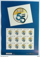 SI 12 Brazil Institutional Stamp 55 Years FNDE Education Government 2023 Sheet - Personalized Stamps